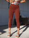 SA Exclusive Brown Solid Capri Leggings