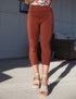 SA Exclusive Brown Solid Capri Leggings