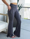 SA Exclusive Charcoal Cross Waist Pocket Flare Leggings