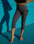 SA Exclusive Charcoal Solid Capri Pocket Leggings