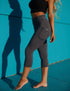 SA Exclusive Charcoal Solid Capri Pocket Leggings