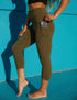 SA Exclusive Dark Olive Capri Pocket Leggings