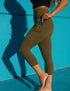 SA Exclusive Dark Olive Capri Pocket Leggings