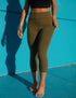 SA Exclusive Dark Olive Capri Pocket Leggings