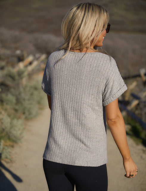 Into The Sky Ribbed Top