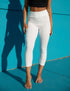 SA Exclusive White Solid Capri Leggings