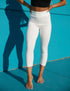 SA Exclusive White Solid Capri Leggings