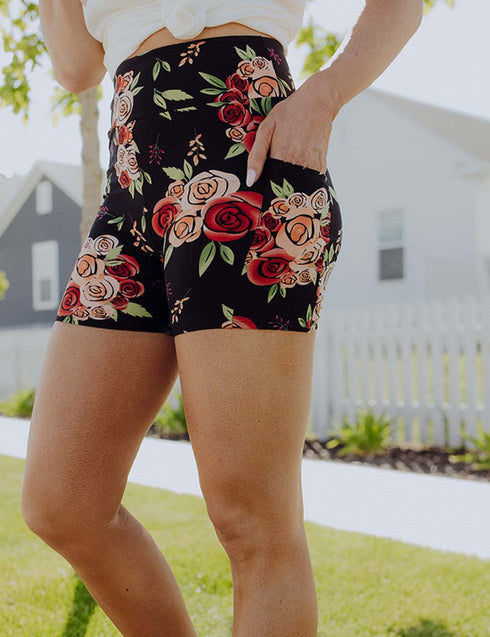 SA Exclusive Wild Rose Yoga Shorts