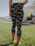 SA Exclusive Black Blossom Capri Leggings