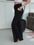 SA Exclusive Black Cross Waist Pocket Flare Leggings