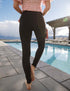 SA Black Cross Waistband Pocket Leggings