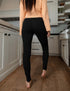 SA Black Cross Waistband Pocket Leggings