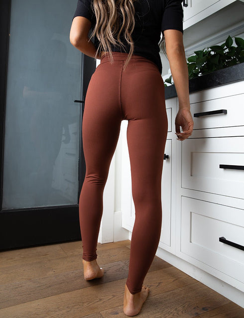 SA Exclusive Brown Solid Leggings