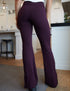 SA Burgundy Cross Waistband Pocket Flare Leggings