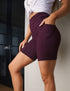 SA Exclusive Burgundy Solid Biker Shorts