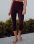 SA Exclusive Burgundy Solid Capri Leggings