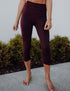 SA Exclusive Burgundy Solid Capri Leggings