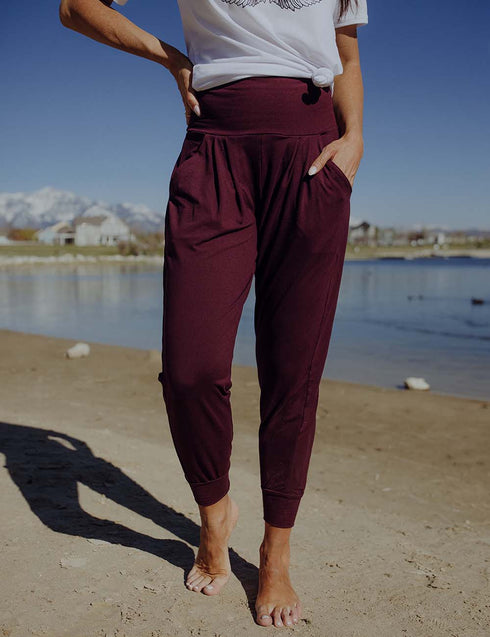 SA Exclusive Burgundy Harem Pocket Pants