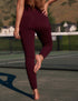 SA Exclusive Burgundy Pocket Solid Leggings