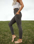 SA Charcoal Cross Waistband Pocket Leggings