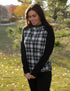 Double Hooded Black and White Plaid Sweatshirt