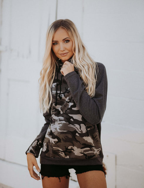 Double Hooded Camo Sweatshirt