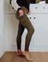 SA Exclusive Dark Olive Pocket Solid Leggings