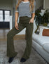 SA Exclusive Dark Olive Pocket Flare Leggings