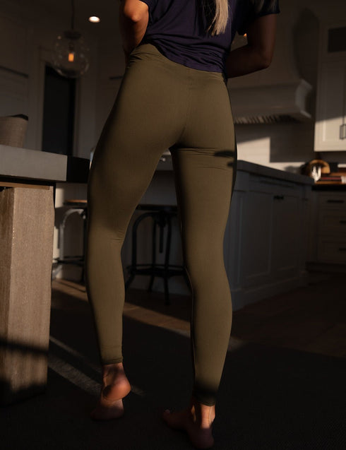 SA Exclusive Dark Olive Solid Leggings