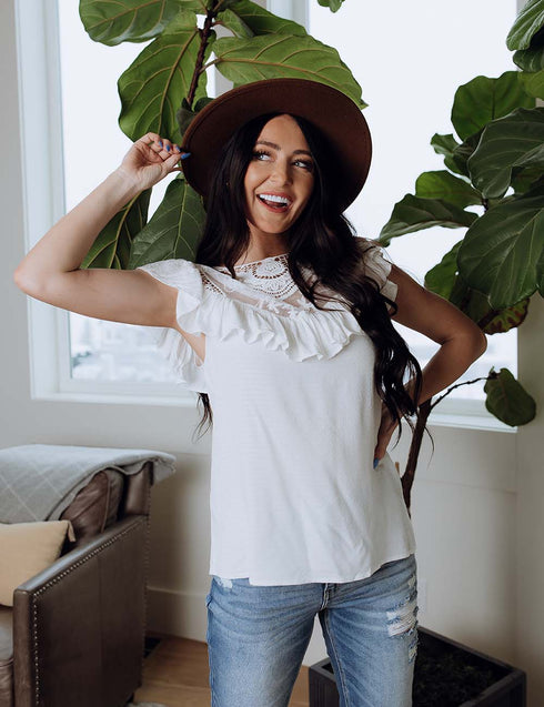 Graced With Lace and Ruffle Top