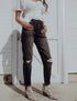 KanCan Black Distressed Mom Jeans