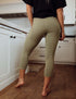 SA Exclusive Light Olive Solid Capri Pocket Leggings