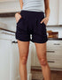 SA Exclusive Navy Solid Harem Shorts