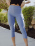 SA Exclusive Periwinkle Solid Capri Pocket Leggings