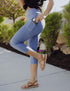 SA Exclusive Periwinkle Solid Capri Pocket Leggings