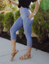 SA Exclusive Periwinkle Solid Capri Pocket Leggings