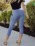 SA Exclusive Periwinkle Solid Capri Pocket Leggings