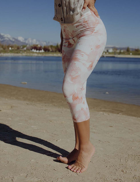 SA Exclusive Pink Tie Dye Capri Leggings