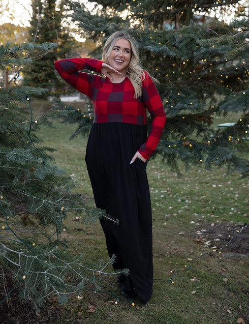 Red Blockin' Around Dress