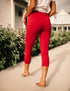 SA Exclusive Red Solid Capri Leggings