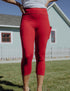 SA Exclusive Red Capri Pocket Leggings