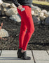 SA Exclusive Red Pocket Solid Leggings