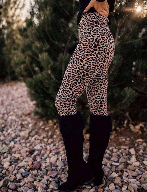 SA Exclusive Sassy Tan and Black Leopard Leggings