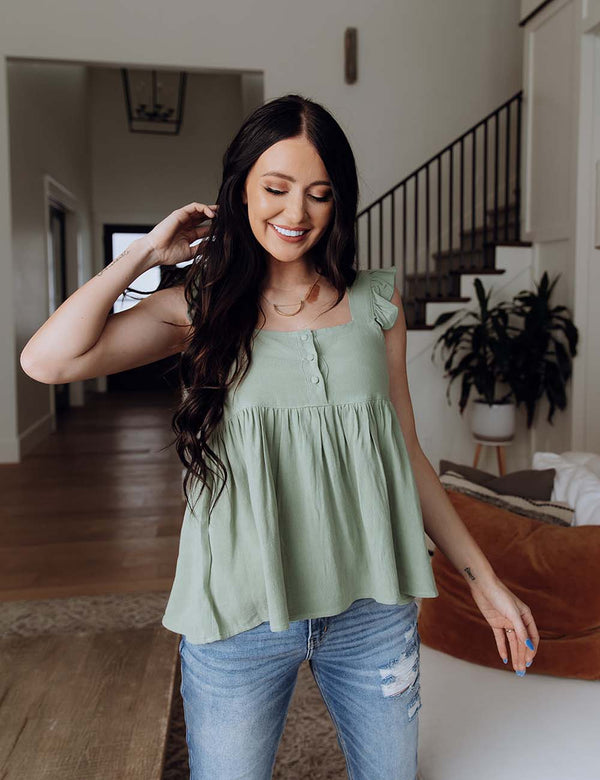 Stolen Glances Ruffle Top