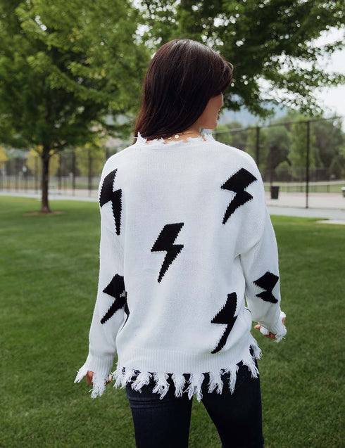 Striking Fringe Sweater