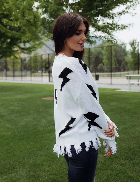 Striking Fringe Sweater