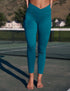 SA Exclusive Teal Cross Waistband Pocket Leggings