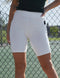 SA Exclusive White Solid Biker Shorts